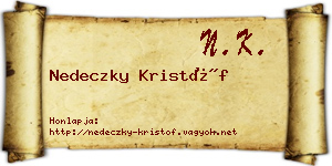 Nedeczky Kristóf névjegykártya