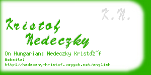 kristof nedeczky business card